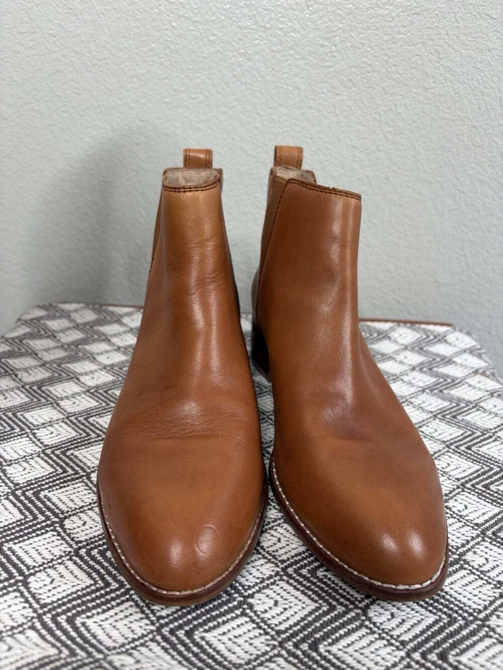Madewell Women's Pull-On Ankle Boots Flat Chelsea Size 8 English Saddle Brown - Picture 2 of 5